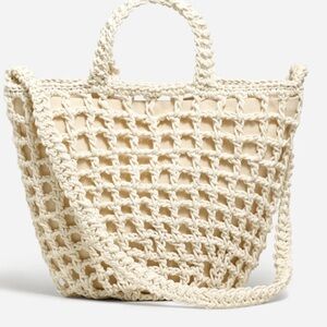 Madewell Cream Crochet Macramé Tote Bag NWT